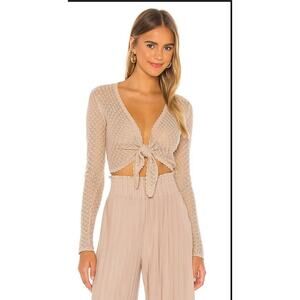 Alice + Olivia Cropped Cardigan Fergie Tie Front Small‎ Fairy Cottagecore Boho